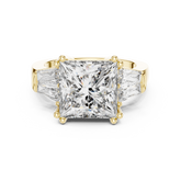 Princess Diamond Promise Ring With Tapered Baguette side stones