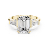 Three Stone Emerald And Baguette Diamond Trilogy Ring