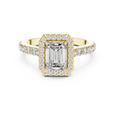 Emerald Cut Diamond Halo Engagement Ring