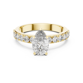 Pear Cut Diamond With Hidden Halo And Pavé Ring