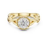 Round Cut Diamond Halo With Twisted Ring