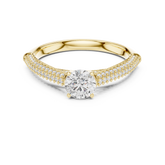 Round Cut Lab Grown Diamond Ring With Cathedral Shank