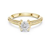 Round Brilliant Cut Double Row Diamond Wedding Ring