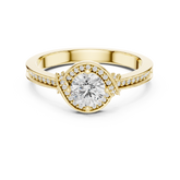 Round Brilliant Lab Diamond Halo Engagement Ring