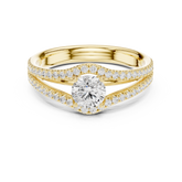 Round Cut Diamond Cathedral Setting Anniversary Ring