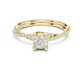 Round Brilliant Lab Diamond Cut Criss Cross Wedding Ring