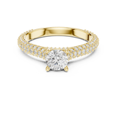 Round Brilliant Cut Triple Row Diamond Anniversary Ring