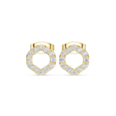 Round Cut Diamond Open Circle Stud Earrings