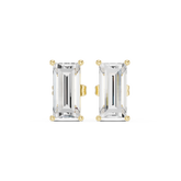 Baguette Diamond with Double Gallery Basket Stud