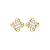 Round Cut Diamond Openwork Floral Cluster Earring