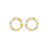Round Cut Twisted Circle Diamond Earring