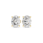 Oval Diamond with Double Gallery Basket Stud