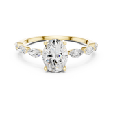 Oval Diamond With Marquise Accent Promise Ring