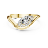 Marquise Cut Diamond East-West Curved Ring