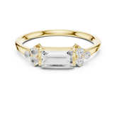 East-West Baguette And Round Cut Diamond Statement Ring