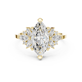 Marquise Diamond with Marquise and Round Starburst Accents Ring