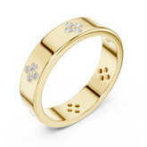 Flush Set Round Cut Diamond Clover Band