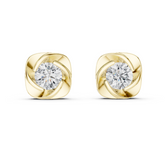 Round Brilliant Cut Diamond Bezel Stud Earrings