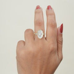 Oval Shape Round Cut Diamond Ring