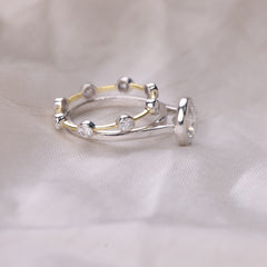 Solitaire Round Cut Bezel Set Bridal Set Ring