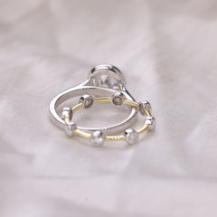 Solitaire Round Cut Bezel Set Bridal Set Ring