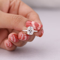 Elongated Cushion Cut Diamond Ring