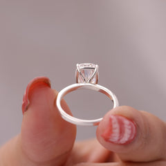 Elongated Cushion Cut Diamond Ring