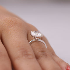 Elongated Cushion Cut Diamond Ring
