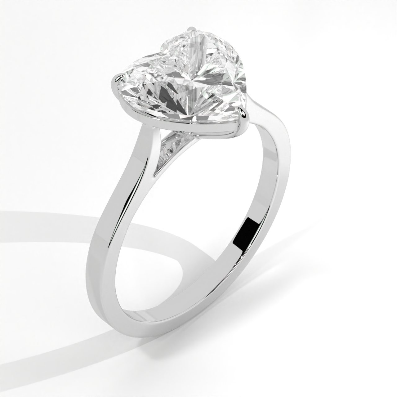 Classic Heart Diamond Solitaire Ring