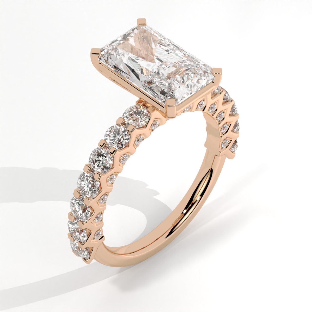 Radiant Cut Lab Created Diamond Engagement Ring