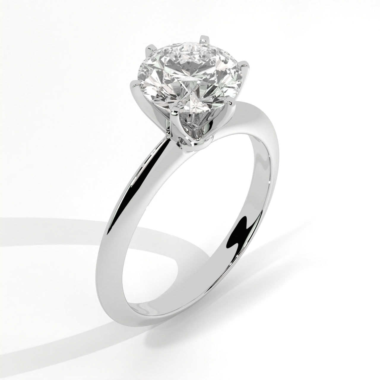 Round Brilliant Diamond Solitaire Gold Engagement Ring