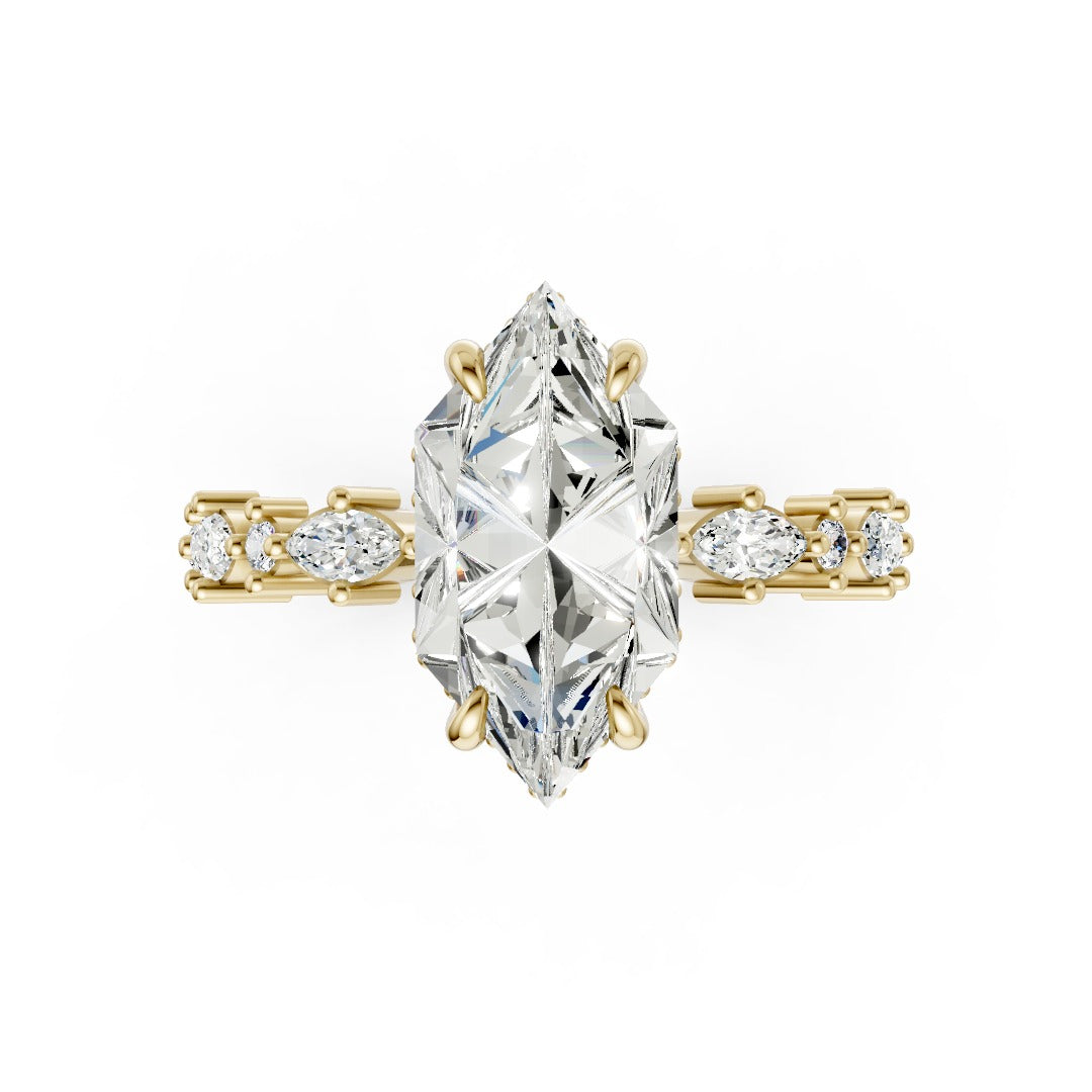 Dutch Marquise Diamond Halo Engagement Ring