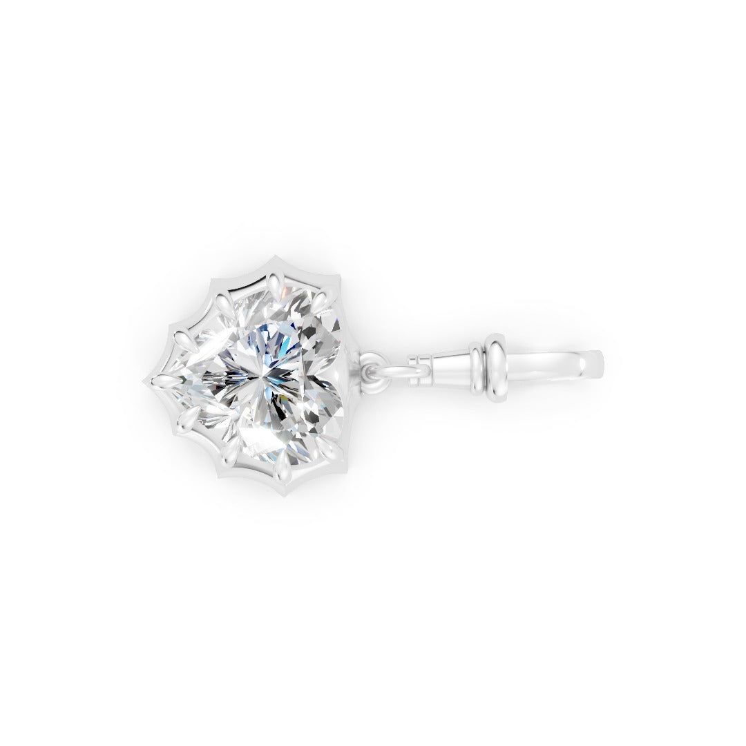 Heart Shaped Classic Solitaire Bezel & Prong Set Pendant