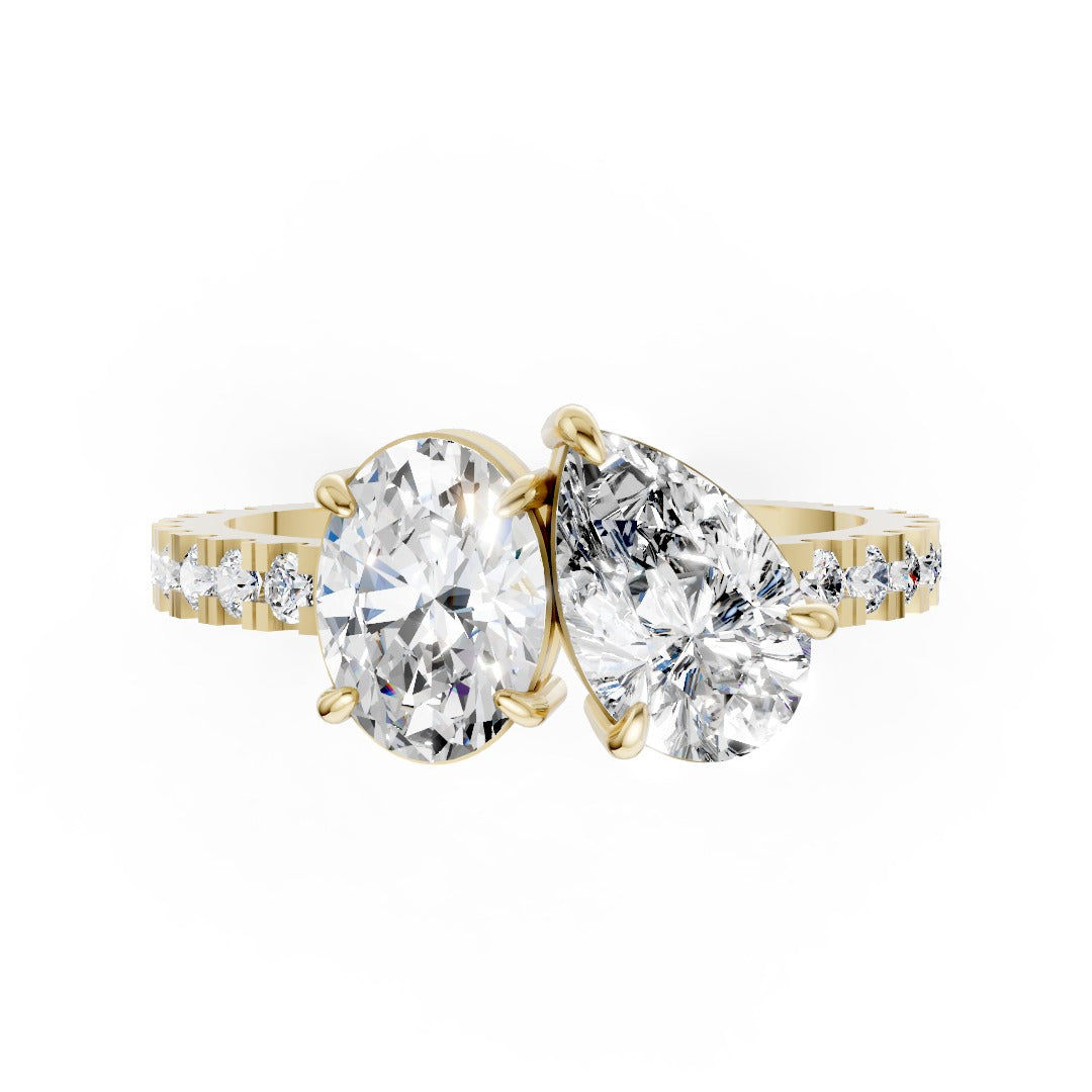 You And Me Oval And Pear Diamond Ring