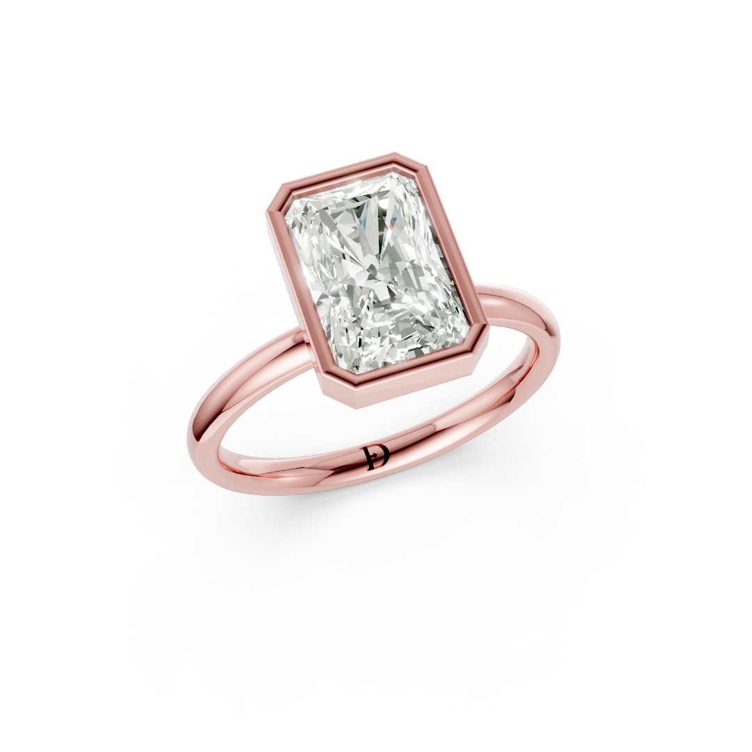 Radiant Solitaire Bezel Ring