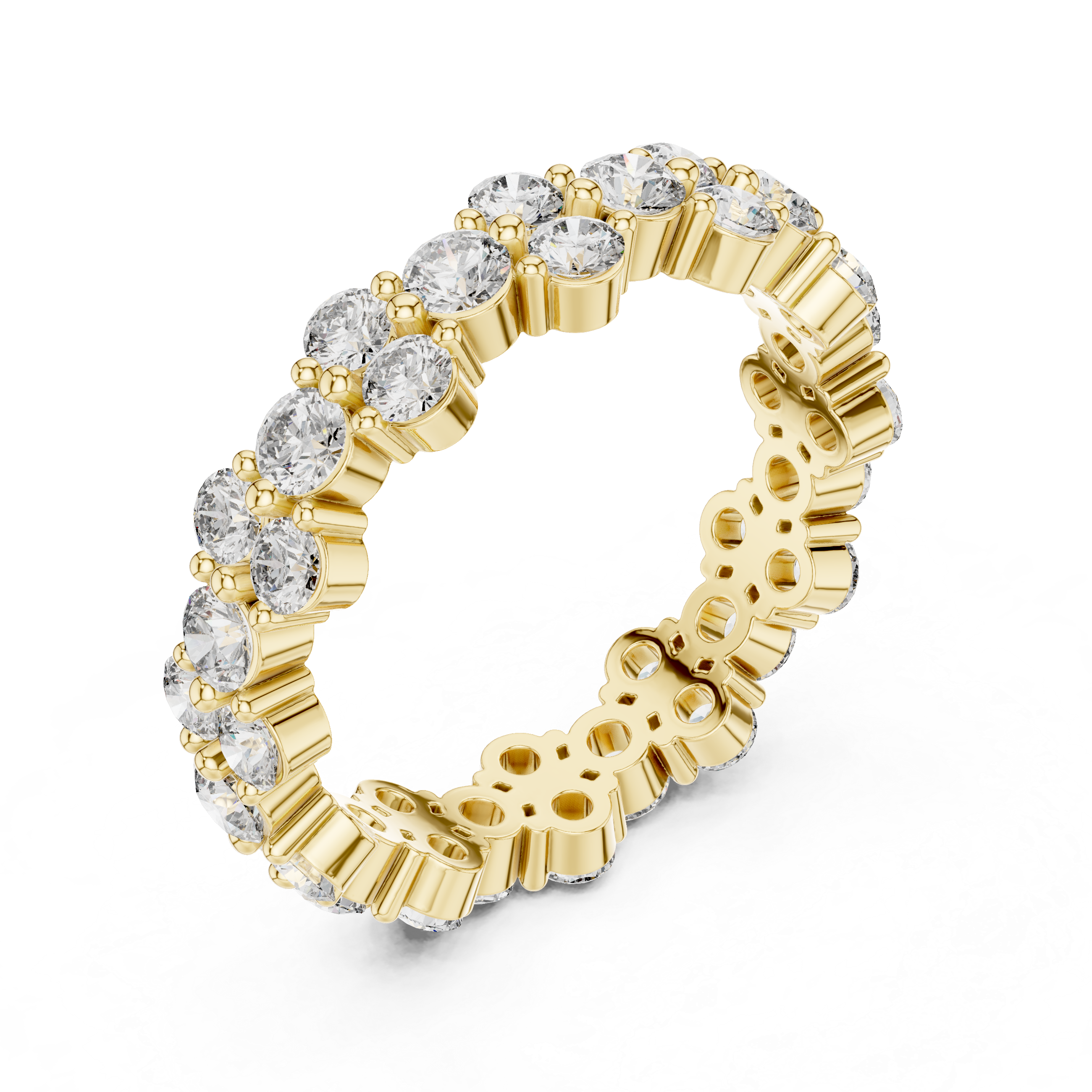 Round Cut Bubble Prong Band