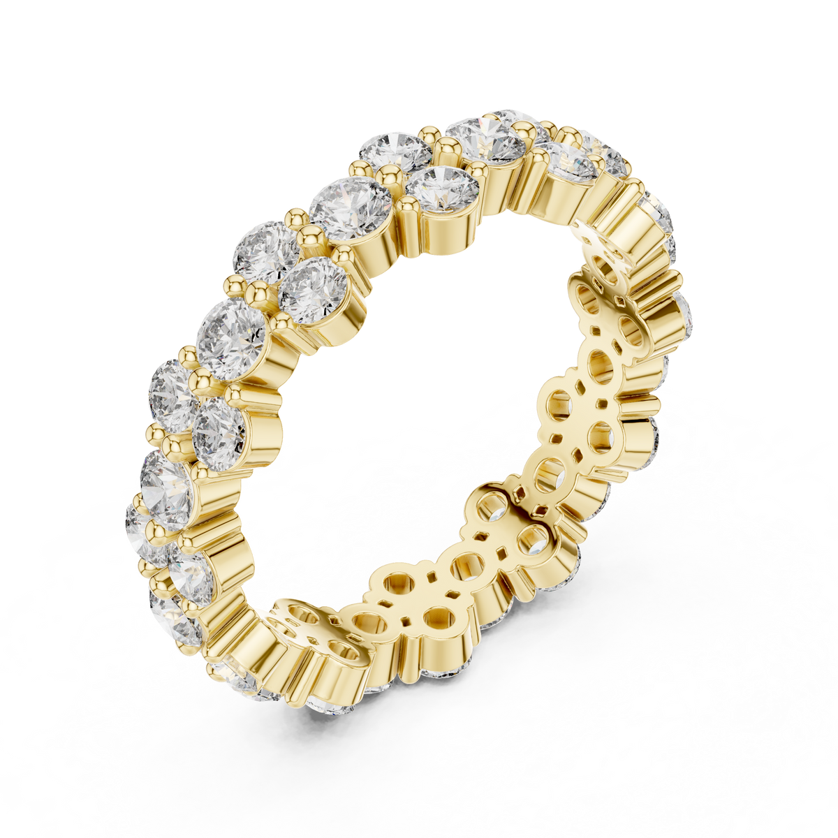 Round Cut Bubble Prong Band