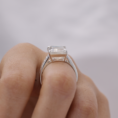 Emerald Cut Claw Prong Diamond Engagement Ring