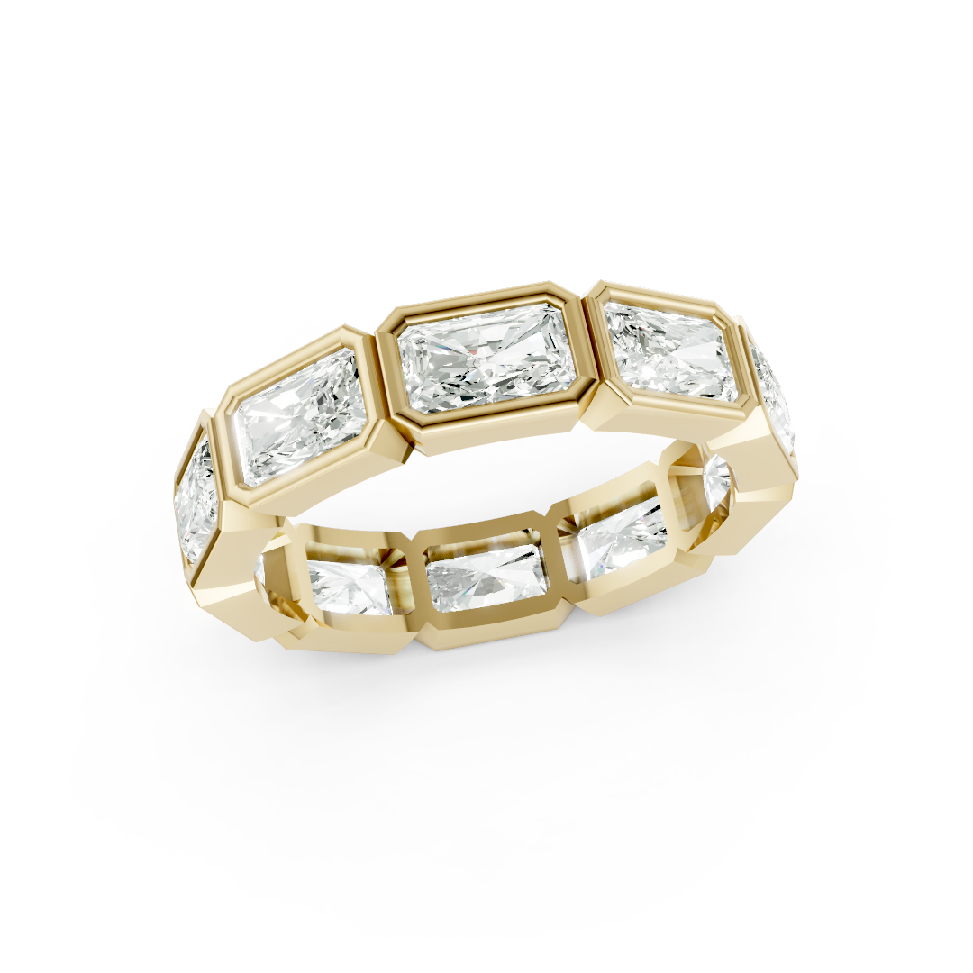 East West Radiant Bezel Set Full Eternity Band
