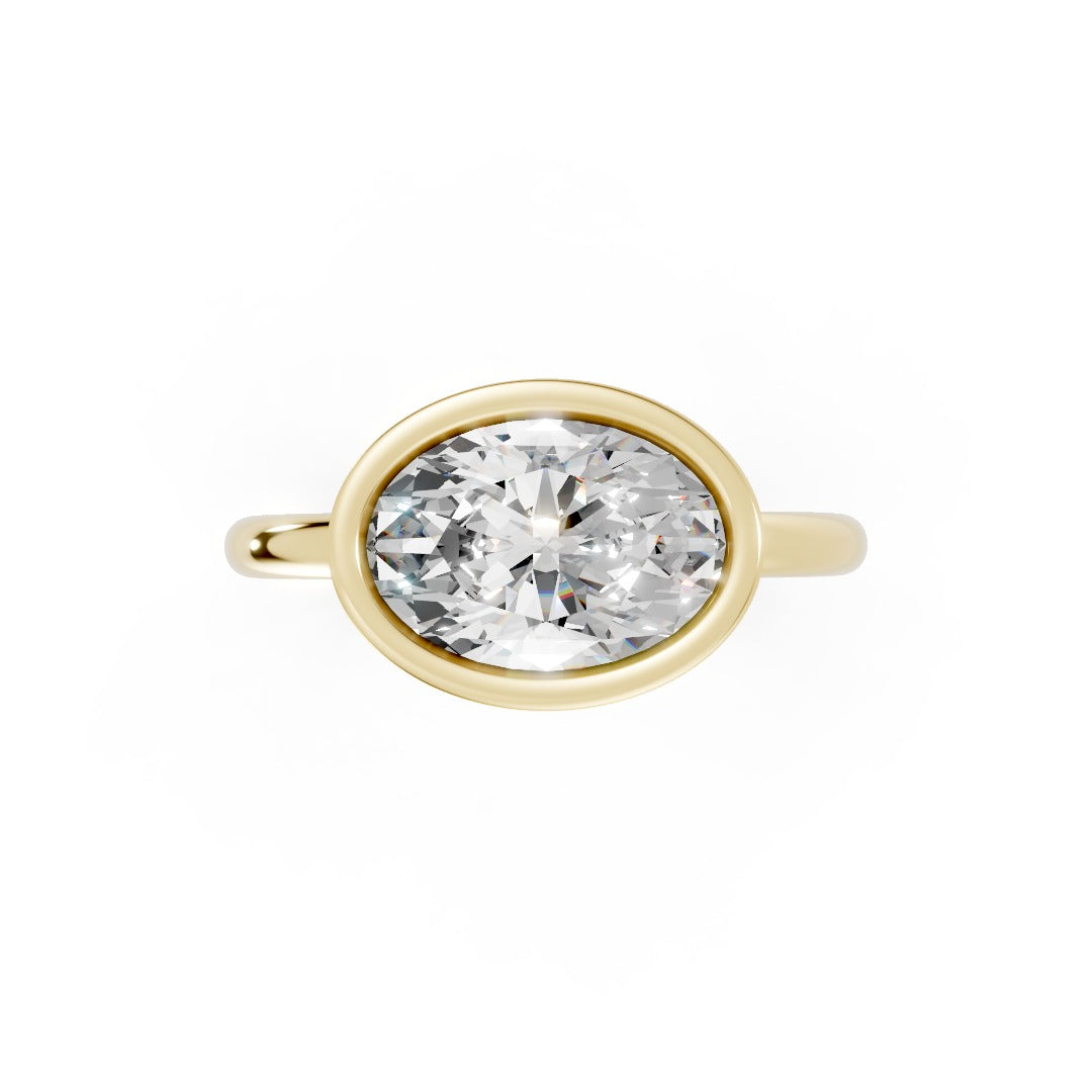 Oval Lab Grown Diamond Bezel Set Solitaire Ring