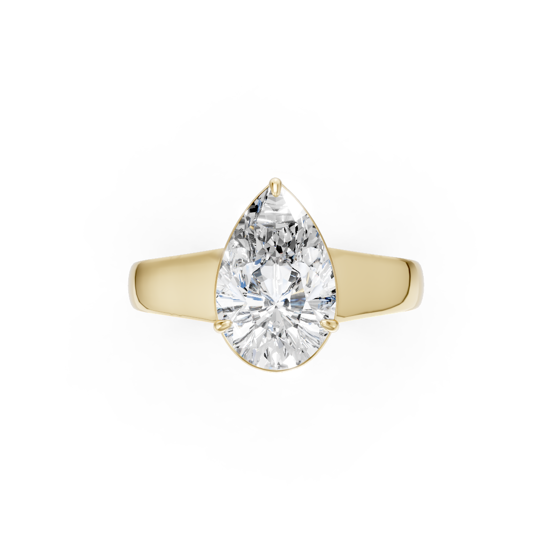 Pear Diamond Tapered Band Ring