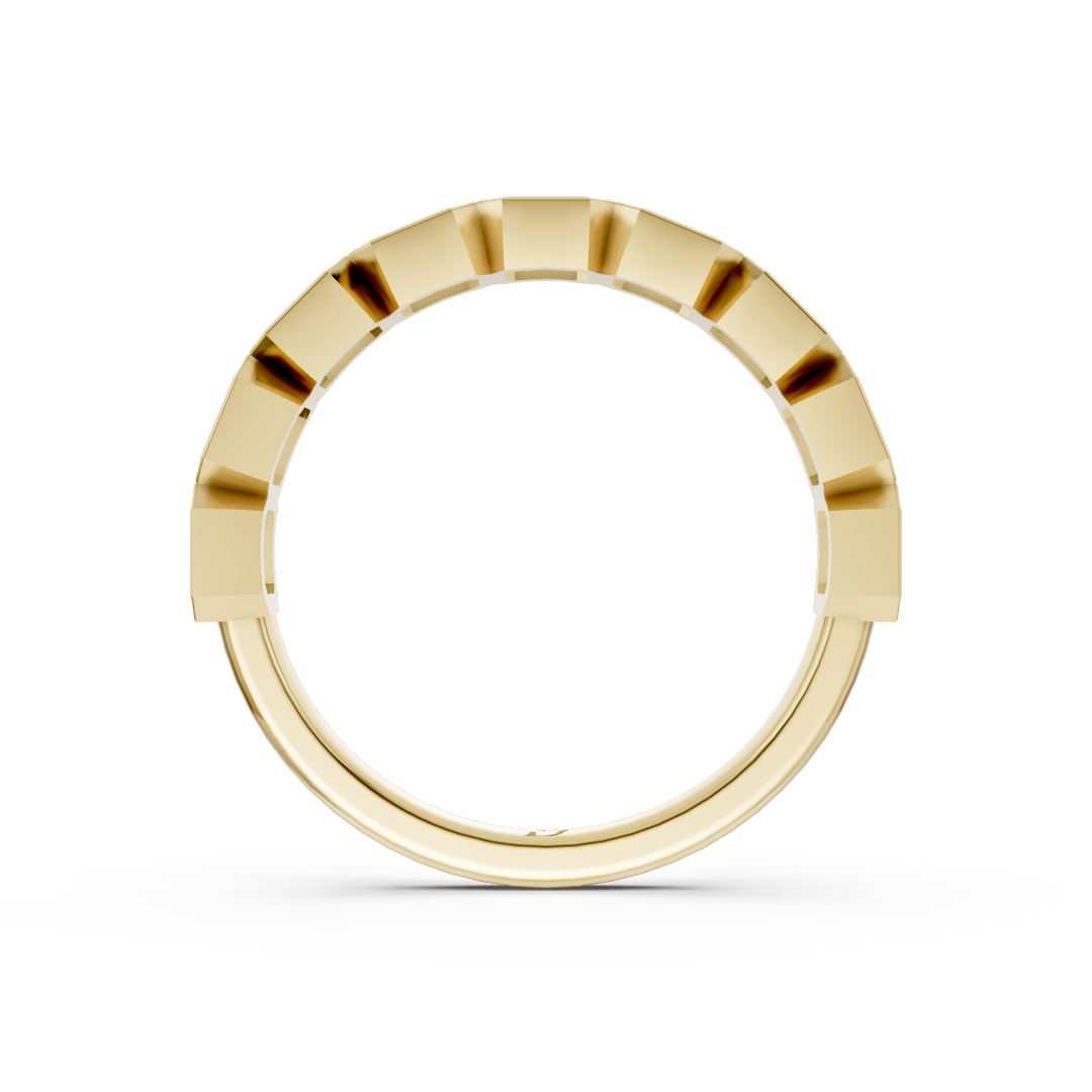 Bezel Set Asscher Diamond Half Eternity Band