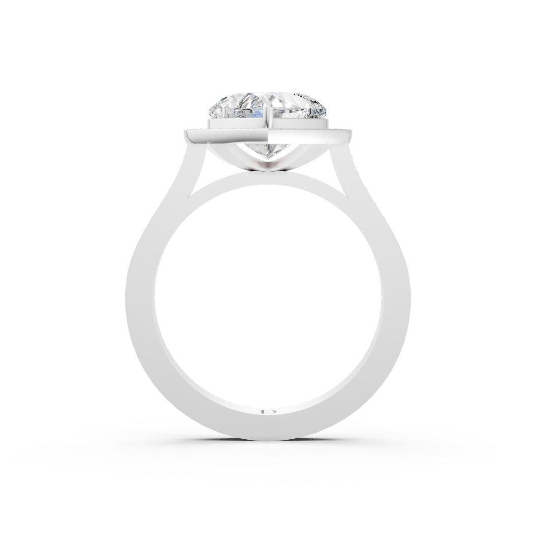 Heart Cut Lab Grown Diamond Halo Engagement Ring