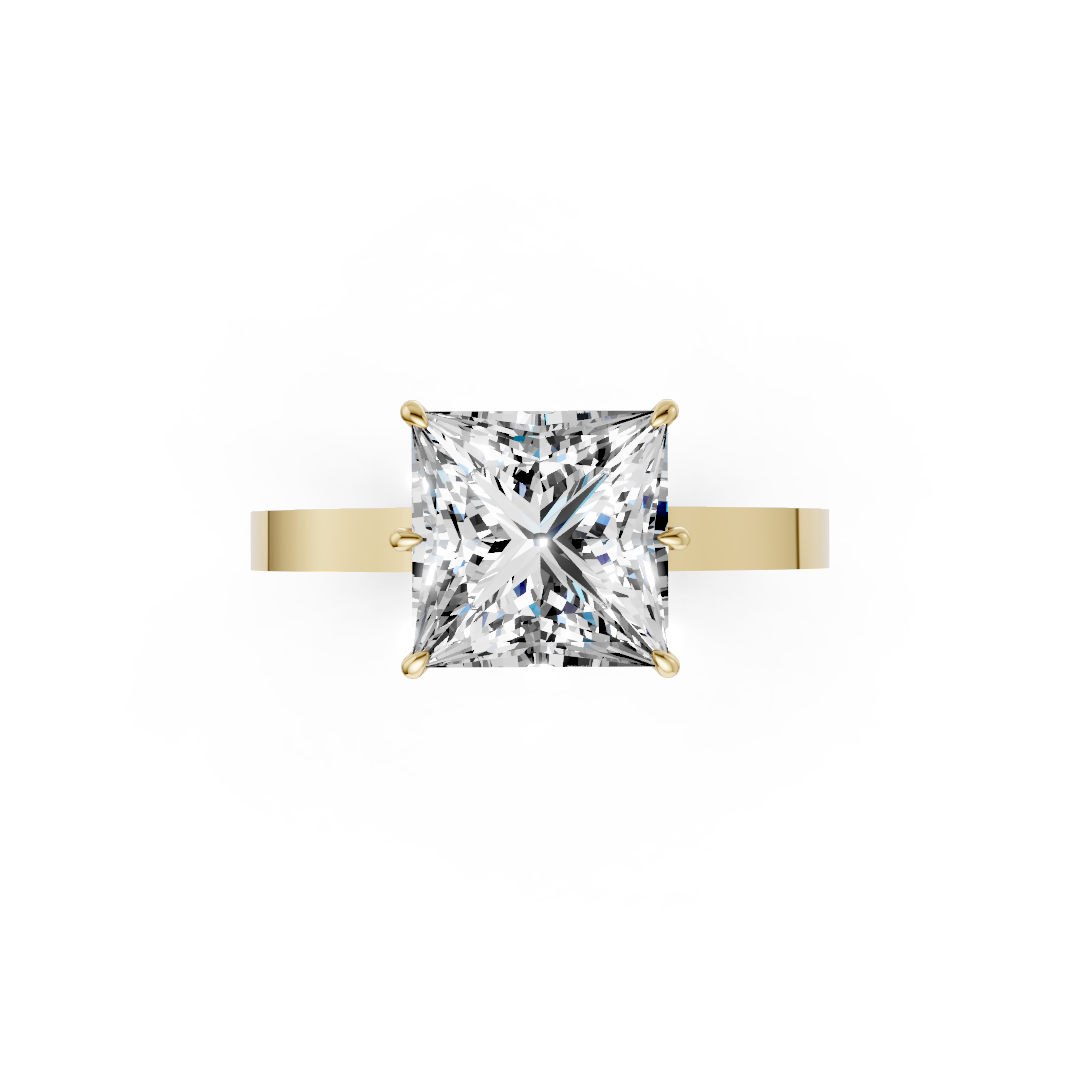 Princess Solitaire Diamond Hidden Halo Ring