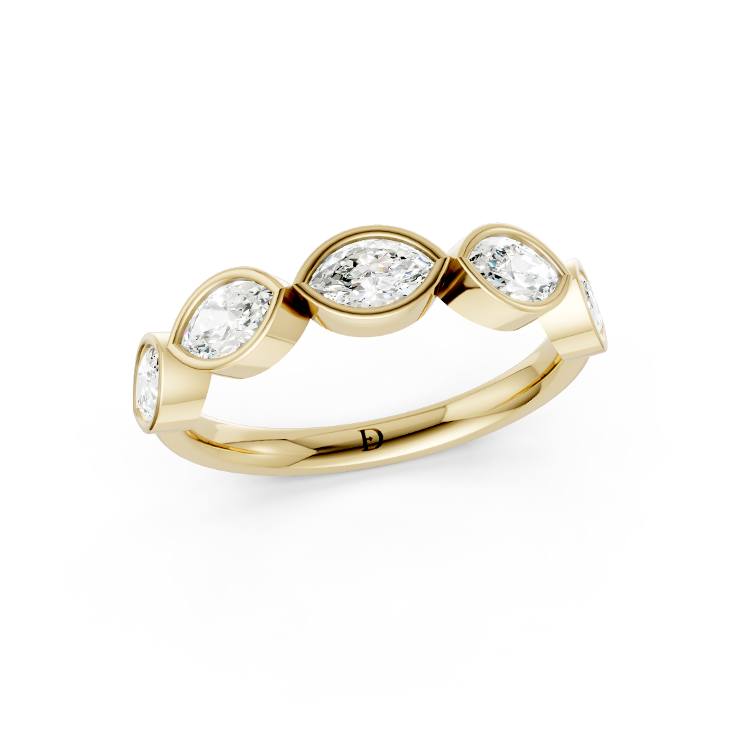 East West Marquise Diamond Bezel Set Band