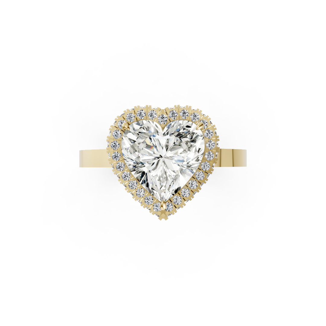 Heart Diamond Double Halo Ring