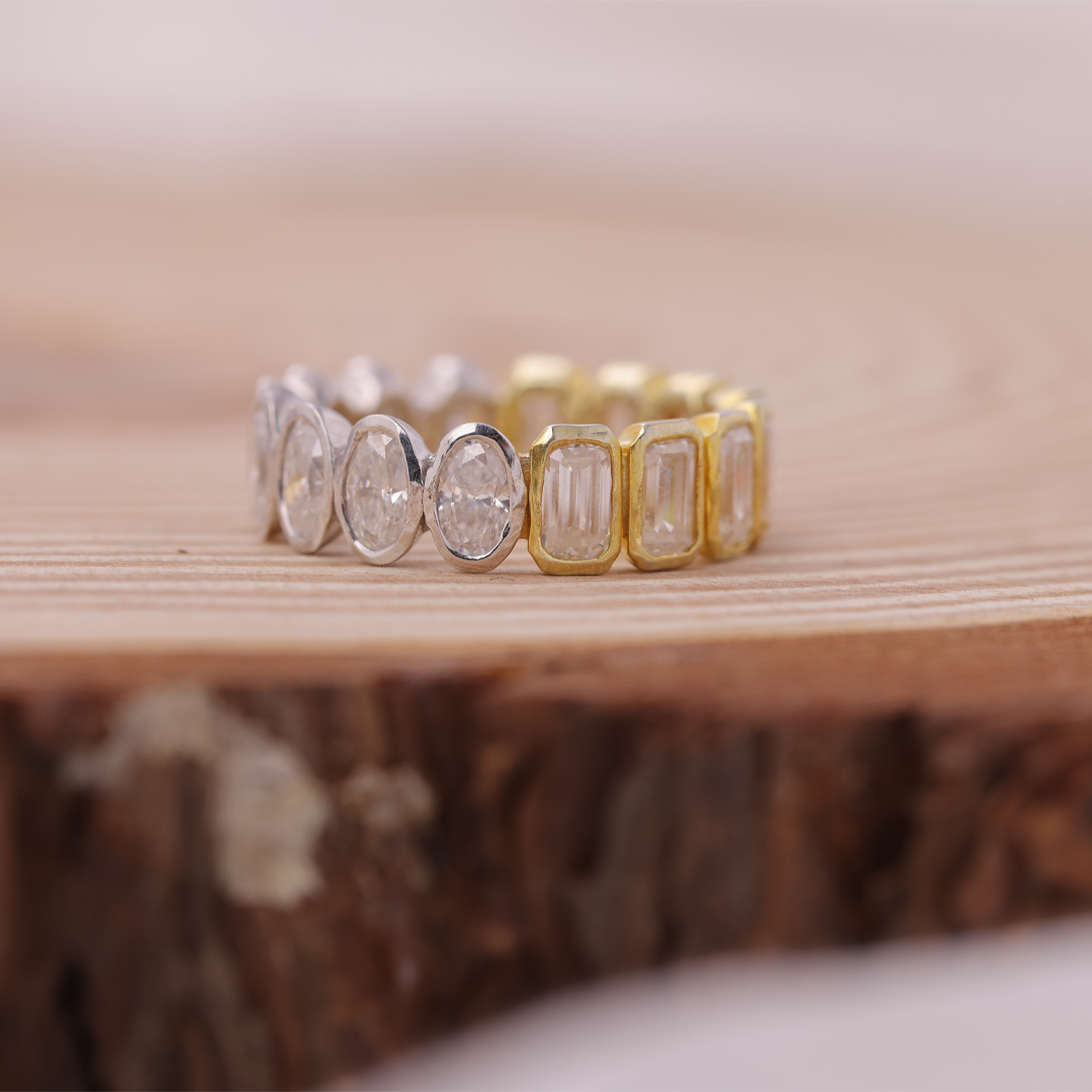 Oval & Emerald Diamond Full Eternity Band