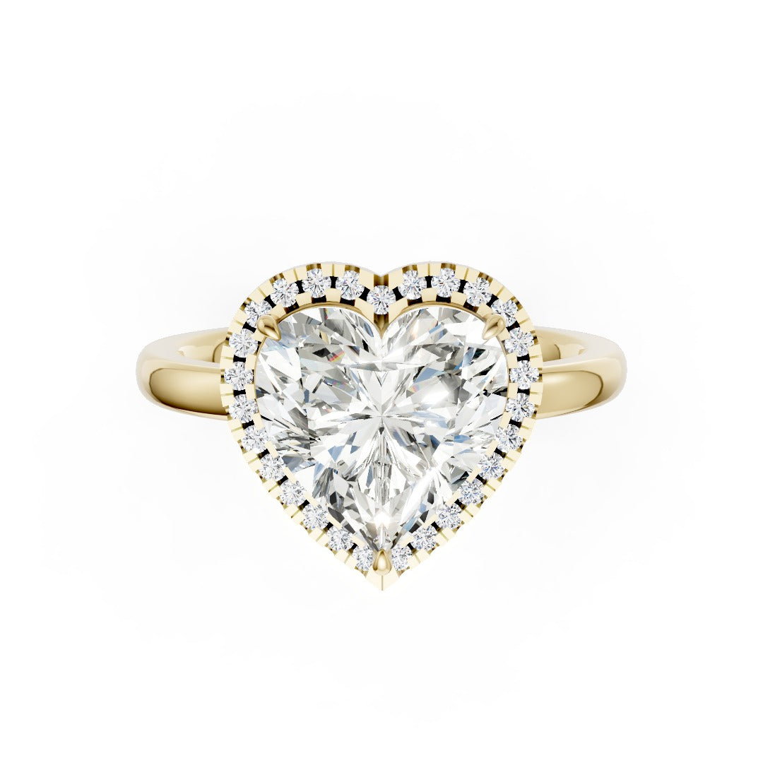 Heart Cut Lab Created Diamond Halo Anniversary Ring