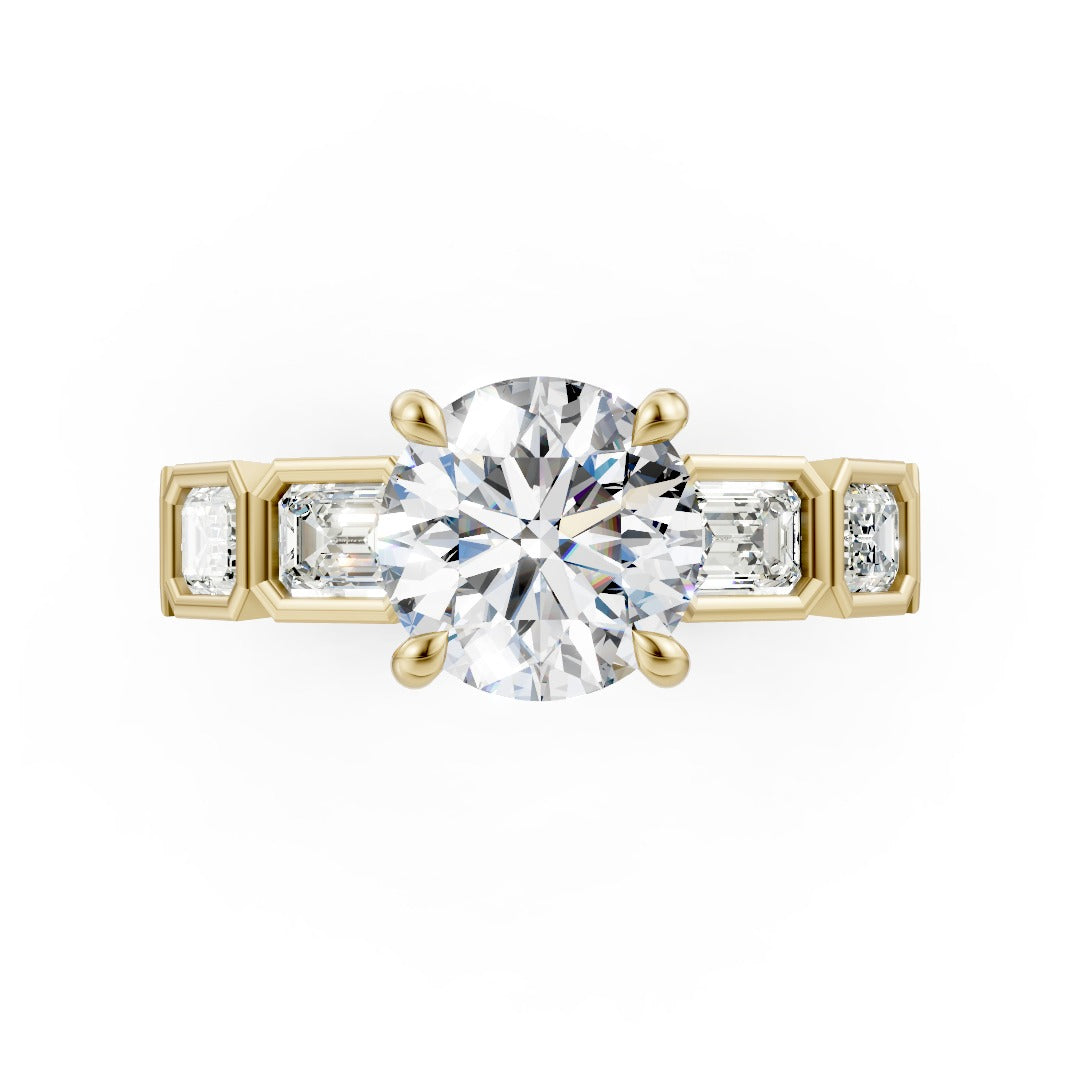 Round Cut Diamond Bezel Set Full Eternity Wedding Ring