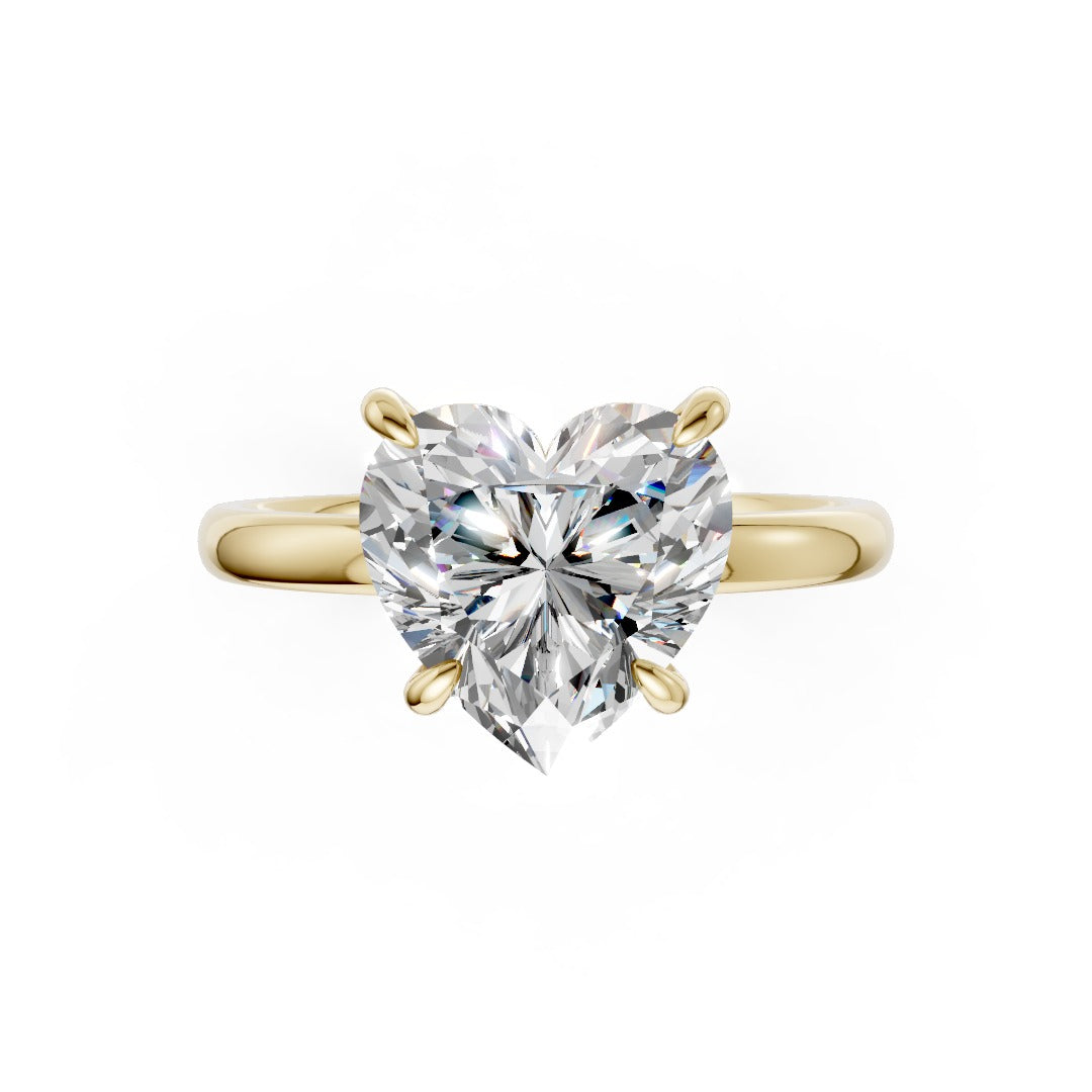 Hidden Halo Heart Cut Diamond Engagement Ring